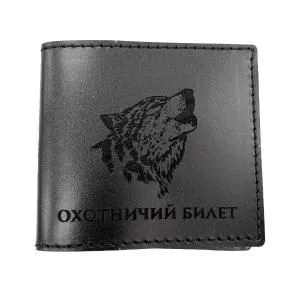 Обложка для охотничьего билета "Волк"